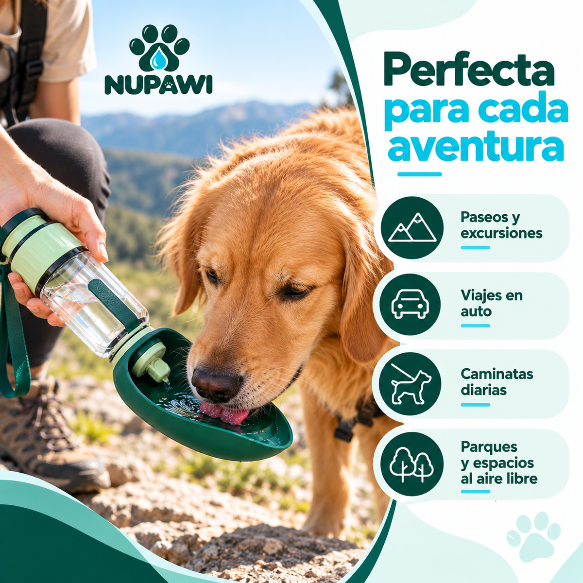 Botella de Agua y Alimento para Mascotas | NUPAWI